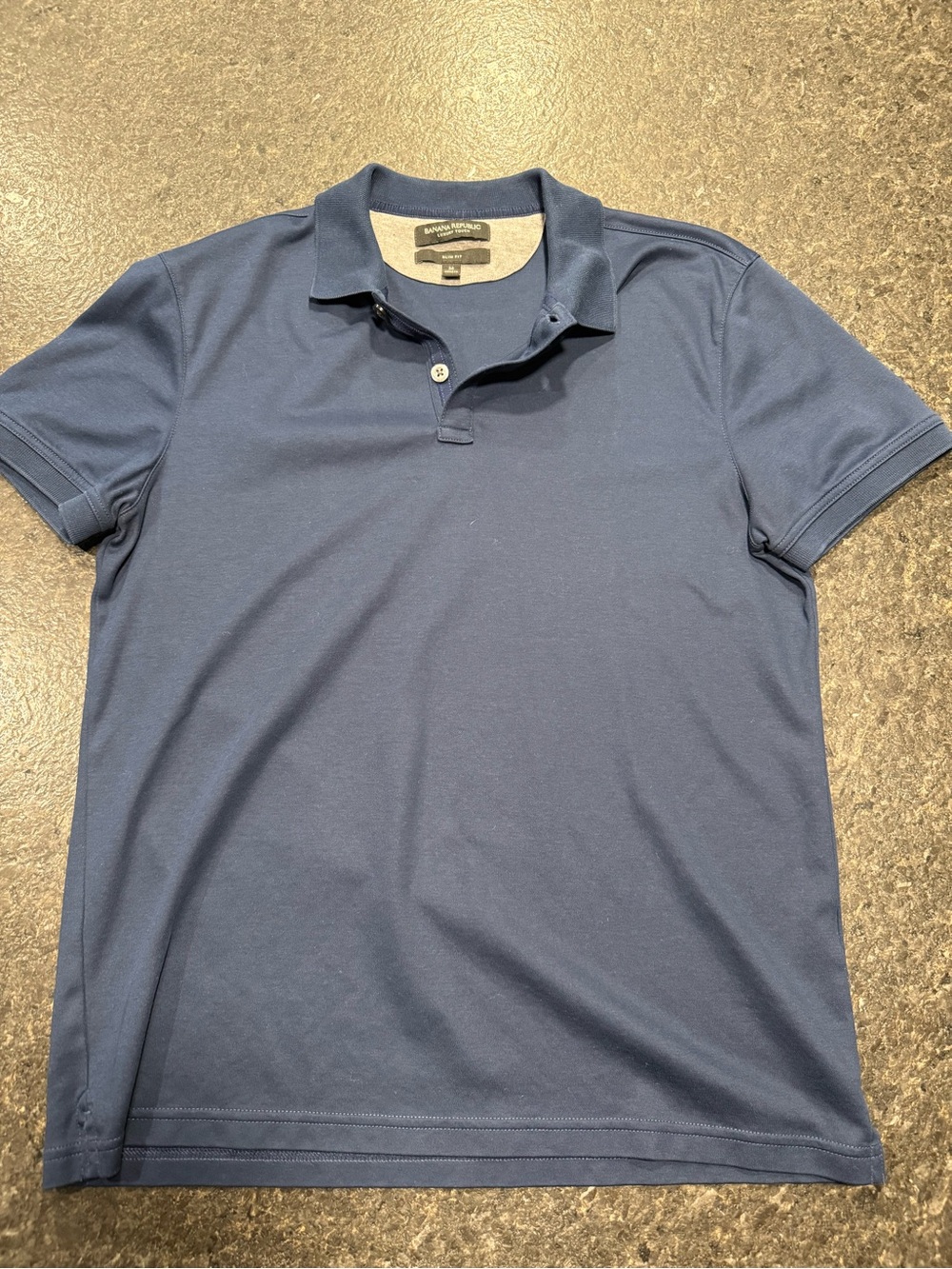 Navy Banana Republic Luxury Touch Slim Fit Polo